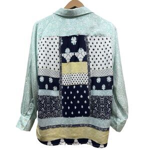 STYLE & CO. Women's Petite L Rayon Button Down Roll Tab Sleeves Collared Top